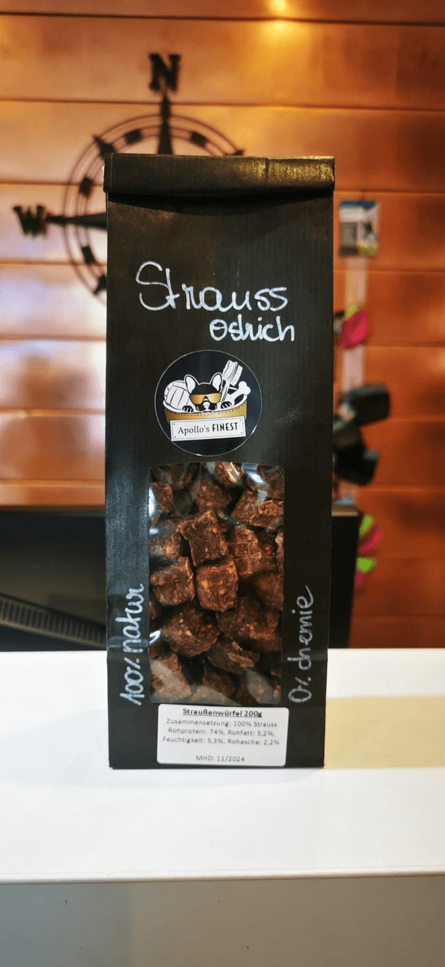 Apollo&#039;s Straußen Würfel natur - 200g
